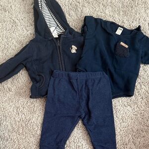 George Navy and White Striped Baby Outfit